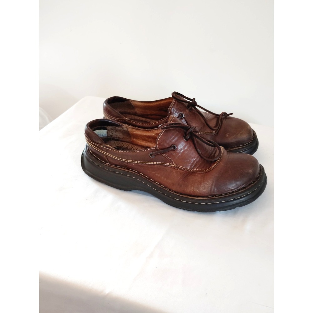 Born Women 6M Brown Leather Lace Up Oxford Comfort Casual Walking Preppy Shoes